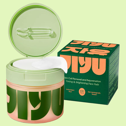 JiYu Toning Polish Pads - KoreanSkincare for Dark Spots, Wrinkles & DullSkin -Hydrating Facial Treatment withSnail Mucin, Niacinamide, Peptides &Centella-100 Count