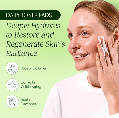 JiYu Toning Polish Pads - KoreanSkincare for Dark Spots, Wrinkles & DullSkin -Hydrating Facial Treatment withSnail Mucin, Niacinamide, Peptides &Centella-100 Count